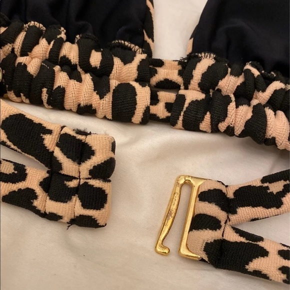 Montce Swim Leopard Texture Palua Ties Bikini Top - Picture 7 of 9